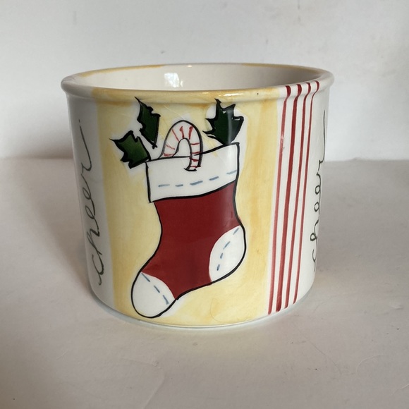 Eddie Bauer Home Cheer Red Yellow Stocking Coffee Tea Mug Cup Large 16 oz - Picture 8 of 11